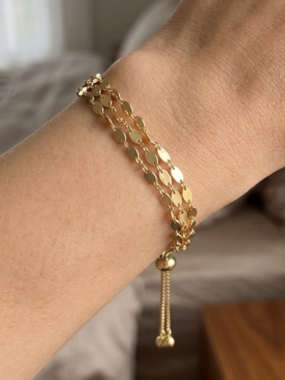 Silver Gallery 925 Sterling Silver Gold Plated Adjustable Bolo Slider Bracelet